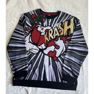 Imperious Mens Krash Comic Pop Art Graphic Sweatshirt Black Grey Red XXL IMP
